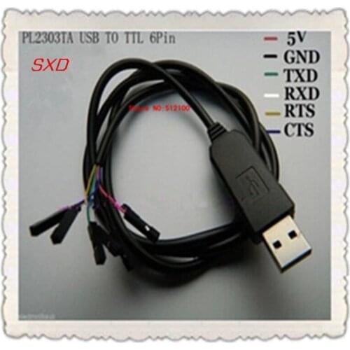 5pcs/lot 6Pin PL2303TA PL2303 TA USB to TTL band shell download cable support