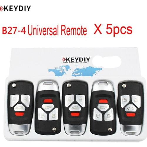 5PCS/LOT, KEYDIY Original KD900K/D900+/URG200/KD-X2 Key Programmer B Series Remote Control B27-4/3+1 for Car Key