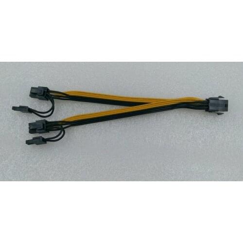 6 pin turn to 2 pcs 6+ 2 pin connector power supply line 20cm long for GPU ASIC antminer Innosilicon Miner PSU extend connectors