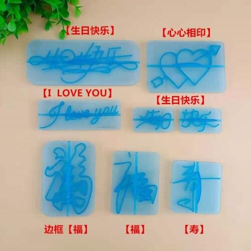 8pcs cake decoration handwriting happy birthday English alphabet sugar seal mold die DIY baking tool