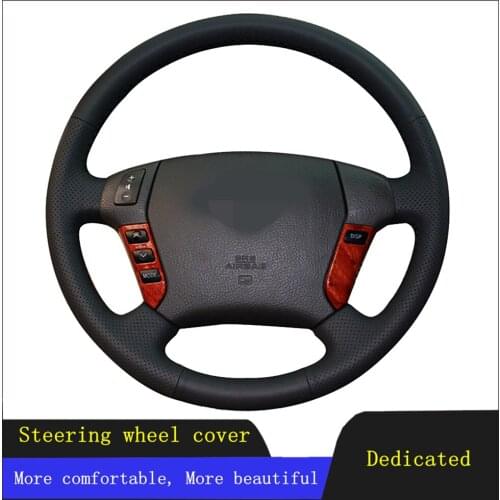 DIY Car Products Car Accessories Steering Wheel Cover Black Artificial Leather For Toyota Crown 2005 2006 2007 2008 2009
