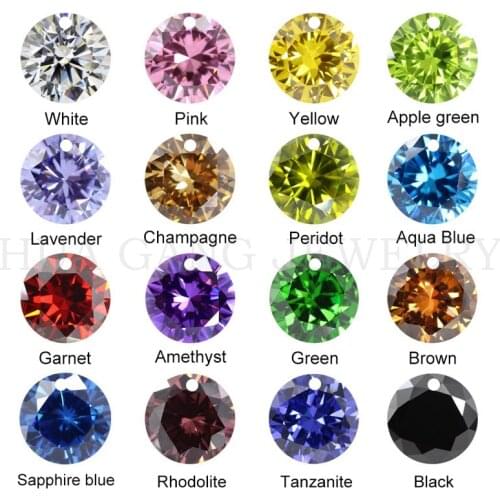 Single Hole Beads Cubic Zirconia Stones AAAAA Round Shape Cubic Zirconia Stone Loose For DIY Jewelry Making Zircon With Holes CZ
