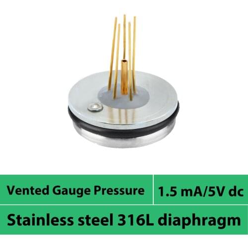Pressure sensor cells, 1.5mA or 5V supply, mV signal, 100, 250, 400, 600 kpa, 1, 1.6, 2.5 mpa, 25, 16, 10 bar, 1, 2.5, 4, 6 bar