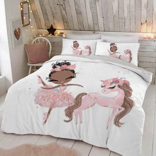 Lovely Princess Fairy Bedding Set 150x200 Castle Duvet Cover Pillowcase Bed Cover For Girls Twin Single Size Quilt Cover 135x200