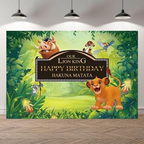 Cartoon Lion Forest King Photography Backdrop Baby Shower Birthday Party Banner Photo Background Customize Newborn Child