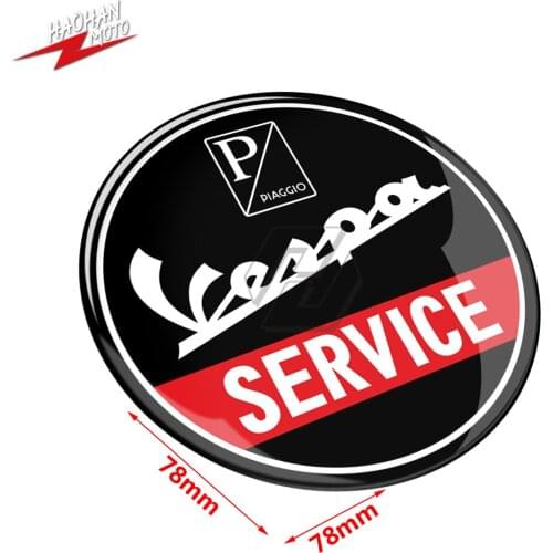 For Vespa Service Sprint GTS GTV LX PX GS SS 50 125 150 200 300 300ie 3D Resin Motorcycle Sticker