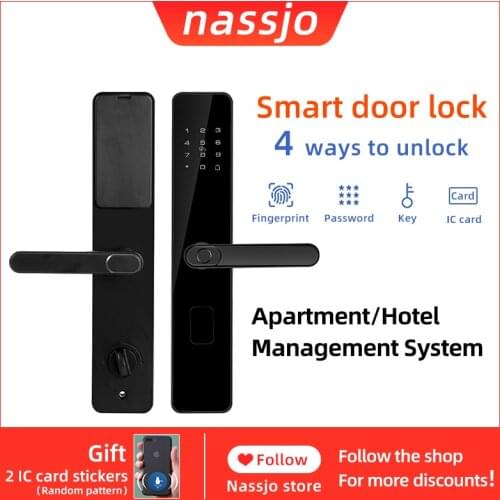 Nassjo Intelligent door lock hotel lock Smart lock rfid lock hotel door lock Electronic RFID Hotel Door System with doorbell