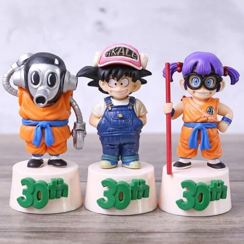 Ichiban kuji THANK-YOU! DBZ 30th !! F Prize Arale Nori Toriyamaro Monkey Kin PVC Figures Toys 3pcs/set