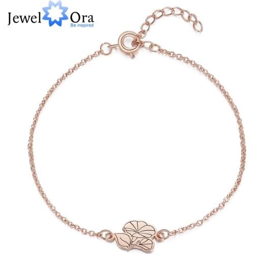 Customized 925 Sterling Silver /Copper Birth Month Flower Bracelets Women Personalized Birthday Family Bracelet Wedding Jewelry
