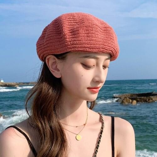 Women Mesh Summer Style Plaid Berets Caps Grain Cotton Gatsby Cap Unisex Ivy Hat Golf Driving Summer Sun Flat Cabbie Newsboy