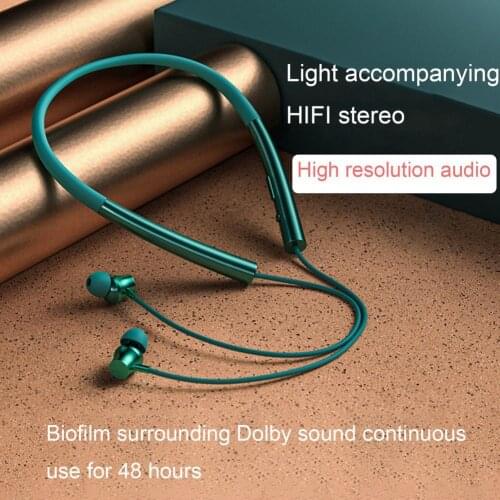 Hanging Neck Bluetooth Wireless Headphones set Compact Design Noise Cancelling Simple Style Durable Earbuds Sport Earphones