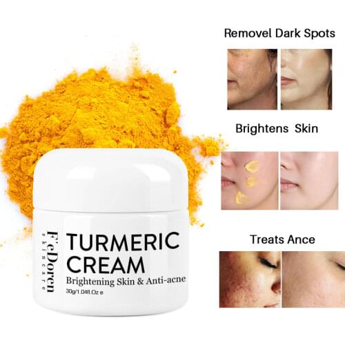 Herbal Turmeric Face Cream Anti-aging Wrinkle Fade Freckles&Dark Spots Cream Lighten Skin Shrink Pores Anti-acne Face Skin Care