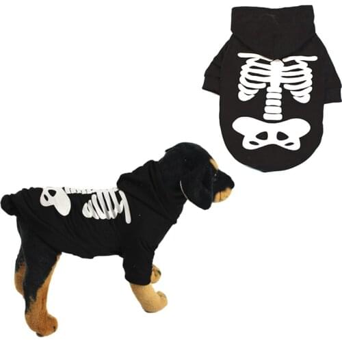 Legendog Halloween Pet Cat Dog Luminous Skeleton Clothes Comfortable Hoodie Holiday Party Pet Personalized Decorative Clothes
