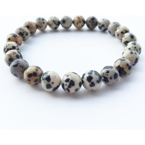 Mala Fashion Bracelets Buddhist Jewelry Healing Natural Stone Powder Beads Spiritual Energy Bracelet Lava Spot Accessories