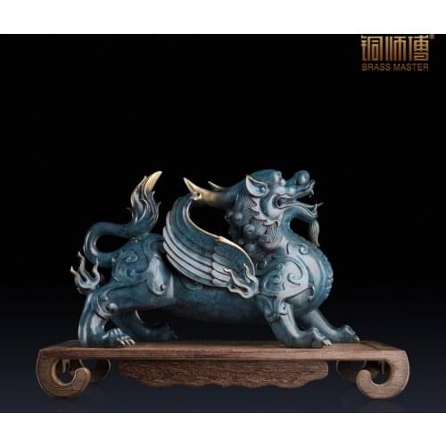 Copper master copper ornaments "Wang Zhai" Home Furnishing Crafts Ornament accessories Pixiu living room decoration