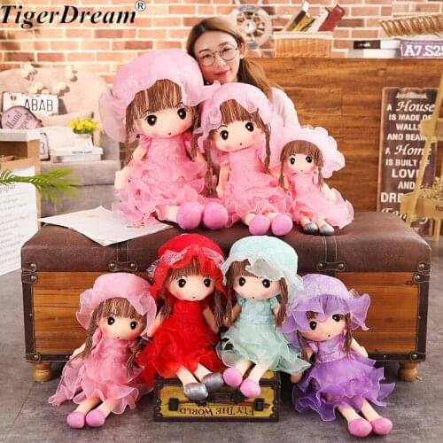 Cartoon New Soft Stuffed Little Girl Doll Plush Toys Cute Cushions Creative Dolls Kids Sleeping Pillows For Girlsfriend