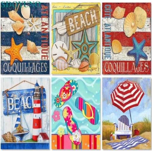 SDOYUNO Oil Paint By Numbers Kits 60x75cm Painting By Numbers On Canvas Frameless Draw Painting DIY Home Decor Wall Art