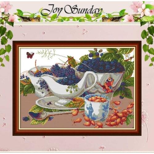 Wild fruit mulberry patterns counted 11CT 14CT Cross Stitch Sets DIY Chinese Cross-stitch Kits Embroidery Needlework Home Decor