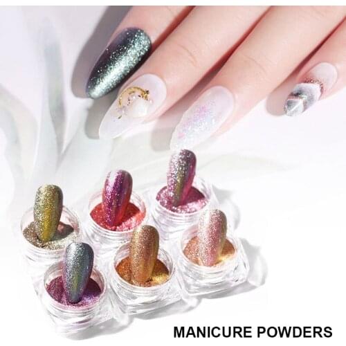 6 Colors Finger Nail Polish Set Shiny Glitter Nail Art Beauty Decoration Supplies Ornament Non-irritating Nails Accesorios -VL16