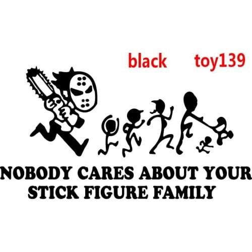 NetCat /CHAIN SAW "NOBODY CARES ABOUT YOUR STICK FIGURE FAMILY"/window body/NOT PRINT/Funny Vinyl Car Sticker Decal/reflective