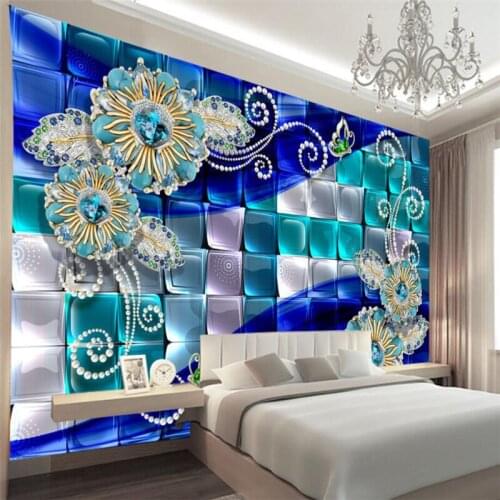 Beibehang Wallpaper mural custom living room bedroom exquisite three-dimensional jewelry mural background wall home decoration