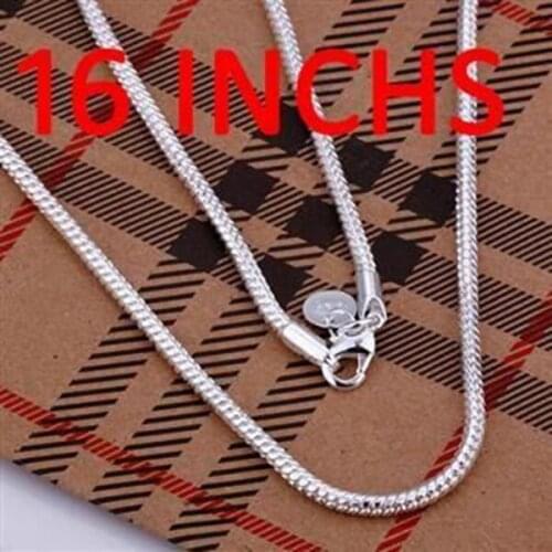 Necklace Silver Plated Necklace Silver Trendy Jewelry Necklace Snake Bone Chain Jewelry Wholesale Free Shipping asdf LN192-16