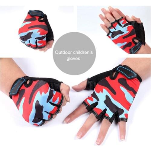 Children Cycling Half Finger Bicycle Gloves High Elastic Non-slip Breathable Child Kid Bike Gloves Riding Outdoor Equipment