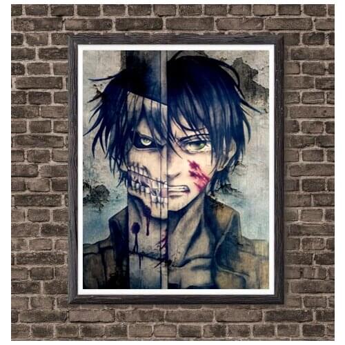 Anime Poster Attack On Titan Eren Digital Anime Fabric Art Prints Poster for Bedroom Decor