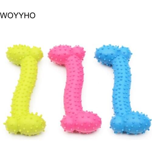 Rubber Dog Toy Bone Shape Pet Bite Molar Tooth Chew Toys For Small Puppy Dogs Outdoor Training Pet Supplies