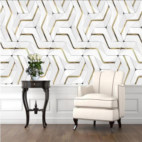 Modern 3D Metal Abstract Geometric Pattern Photo Wallpapers for Living Room Bedroom Decor Mural Wallpaper Wall Papers Home Decor