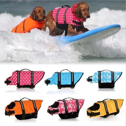 Dog Life Vest Summer Printed Pet Life Jacket Dog Safety Clothes Dogs Swimwear Pets Safety Swimming Suit Chaleco Salvavidas
