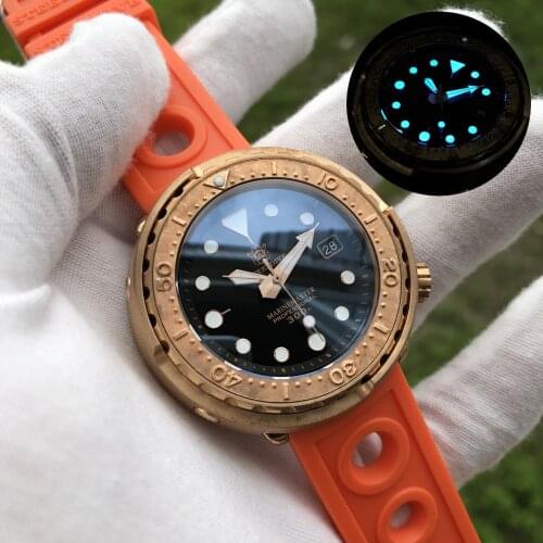 STEELDIVE mens dive watches,men automatic watch bronze 30ATM waterproof sport mechanical wristwatch Switzerland luminous clock