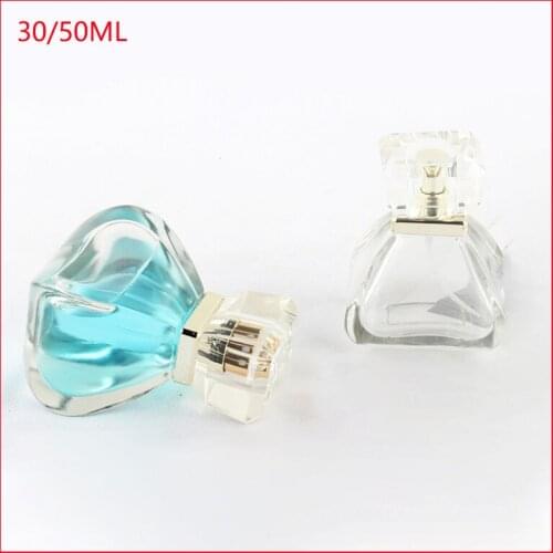 30/50ml Excellent clean Glass Perfume Bottle Empty mist Spray Makeup Container Atomizer Parfum Vial Gold Cap 30/50g Packaging