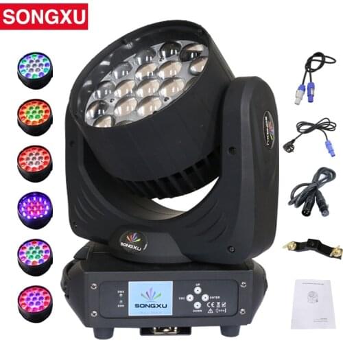 19x15W RGBW 4in1 LED Zoom Moving Head Light Wash Moving Head Light Professional DJ Nightclub Disco Party Light/SX-MH1915A