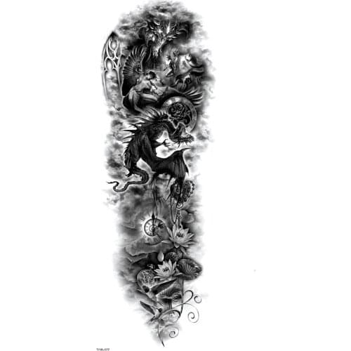 Flying Dragon Temporary Tattoo Stickers Waterproof Tattoo Full Arm Tatoo Men Fake Tattoo Tatouage Temporaire