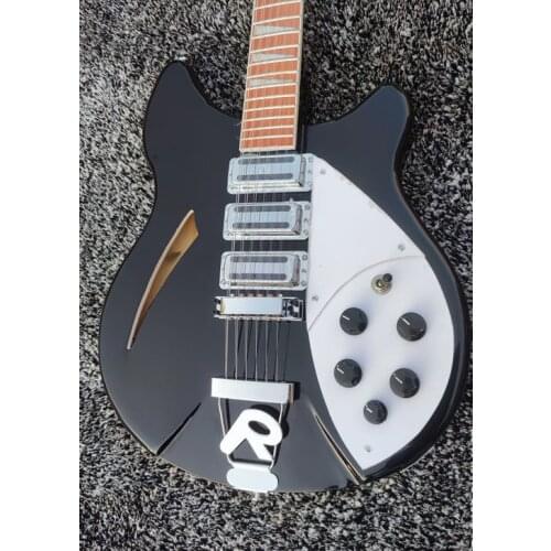 High quality 6-string ricken 360 electric guitar, black lacquer body with finger inlay, free delivery, customizable