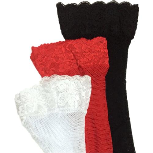 High Quality Elastic Sexy Fishnet Stockings Lace Top High Thigh Stockings Fish Net Sexy Stockings White/Black/Red