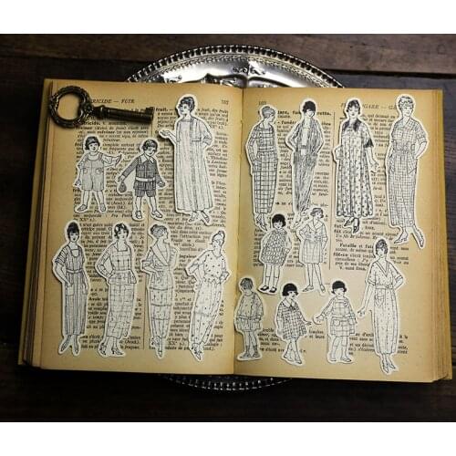 YPP CRAFT 45pc Retro Character Cardstock Die Cuts for Scrapbooking Happy Planner/Card Making/Journaling Project