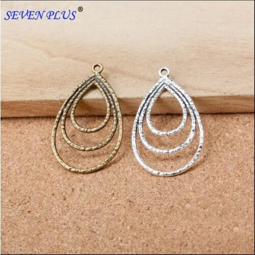 Factory Price 20 Pieces/Lot 35mm*21mm Necklaces Pendants Water Drop Alloy Charms For Jewelry Making