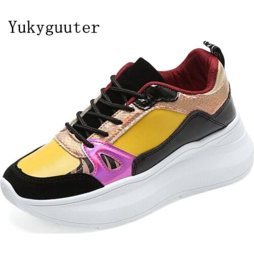 Women Running Shoes Sneakers Height Increasing 5 CM Outdoor Sport Female Cushioning Flats Girls Chunky Platform Footwear