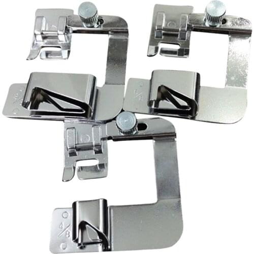 1PC Stainless Steel Domestic Sewing Machine Roller Foot Presser Rolled Hem Feet Set For Brother Singer Sewing Accessories