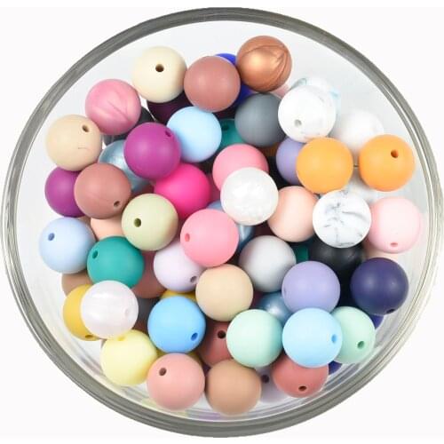 10 PCS Fall Colors 12 MM Ball Perlas Silicone Round Loose Beads BPA Free Baby Teething Necklace Beads For DIY Jewelry Gift Toys
