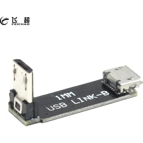 2PCS FEICHAO L-shaped Right Angle Micro USB Male to Female Adapter Flight Control Extension Board 90 Degree L-type for RC FPV