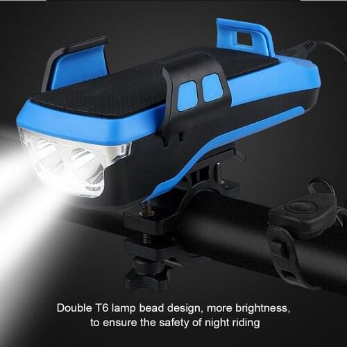 5 In 1 Multifunctional Bicycle Light Solar USB Charging Power Bank 5 Kinds Speaker Car Headlight 4-6.4 Inch Mobile Phone Holder