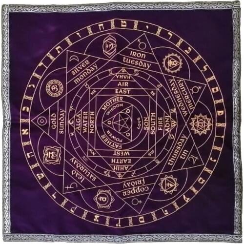 58x58cm Art Tarot Pagan Altar Tablecloth Divination Cards Square Table Cover Board Game Velvet Cloth Decor
