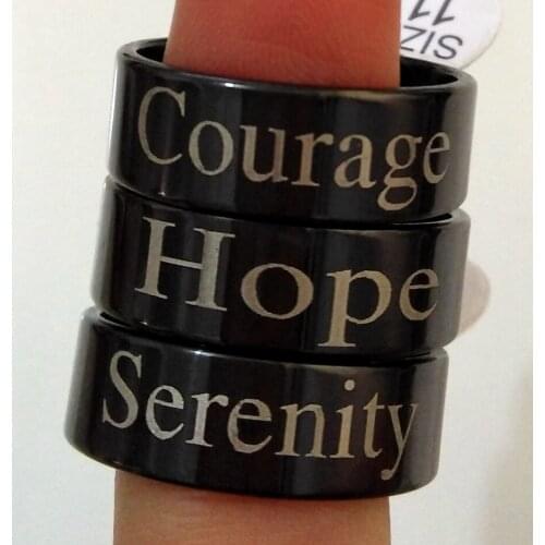 600pcs/lot STAINLESS STEEL RINGS Courage / Hope / Serenity MIX Wholesale