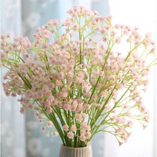 90 mini heads 1PC DIY Artificial babys breath Flower Gypsophila Fake Silicone plant for Wedding Home Party Decorations 8 Colors