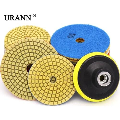 URANN 1Pcs Diamond Polishing Pads 3 Inch 4 Inch 100mm Wet/Dry For Granite Stone Concrete Marble Polishing Use Grinding Discs