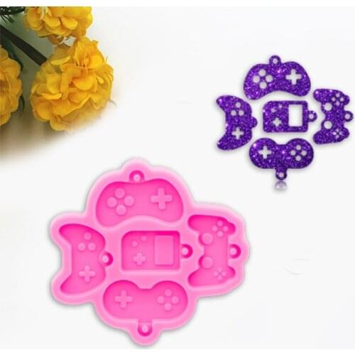 Shiny Glossy Game Handle Keychain Silicone Epoxy Resin Mold DIY Keychain Pendant Jewelry for Valentine Gift Craft