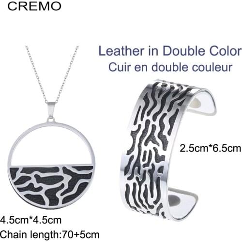 Cremo Cuff Bracelets Necklace Women Jewelry Stainless Steel Bracelet Manchette Femme Interchangeable Leather Bracelet
